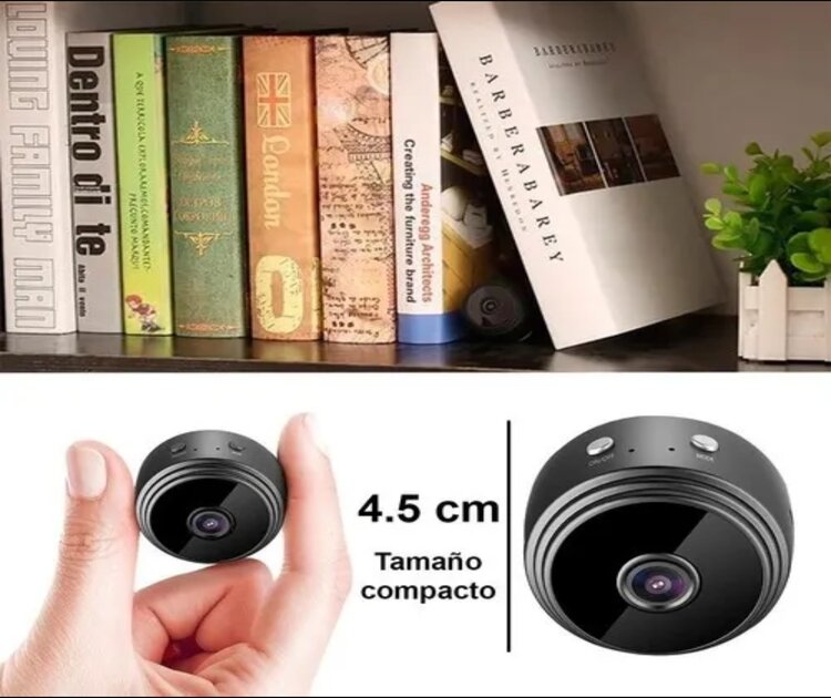 Camara de seguridad Mini Espia, discreta Blanca Wifi , SD ,1080HD Centehia