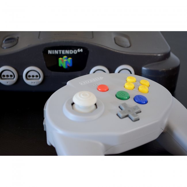 Control Tritube64 para Nintendo 64 N64 Retro-bit Gris