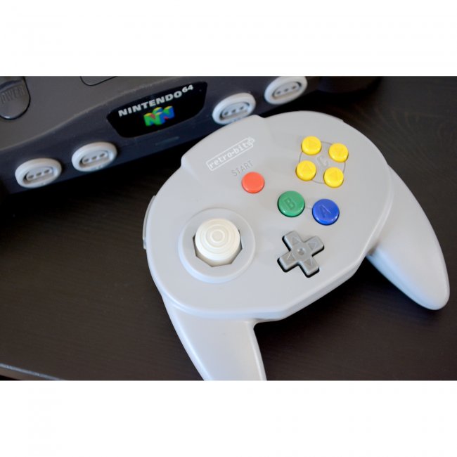 Control Tritube64 para Nintendo 64 N64 Retro-bit Gris