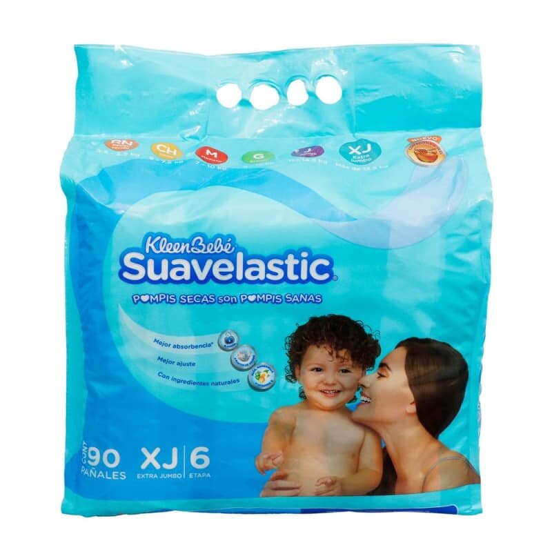 Pañales Kleen Bebé Suavelastic Extra Jumbo Unisex 90 pzas