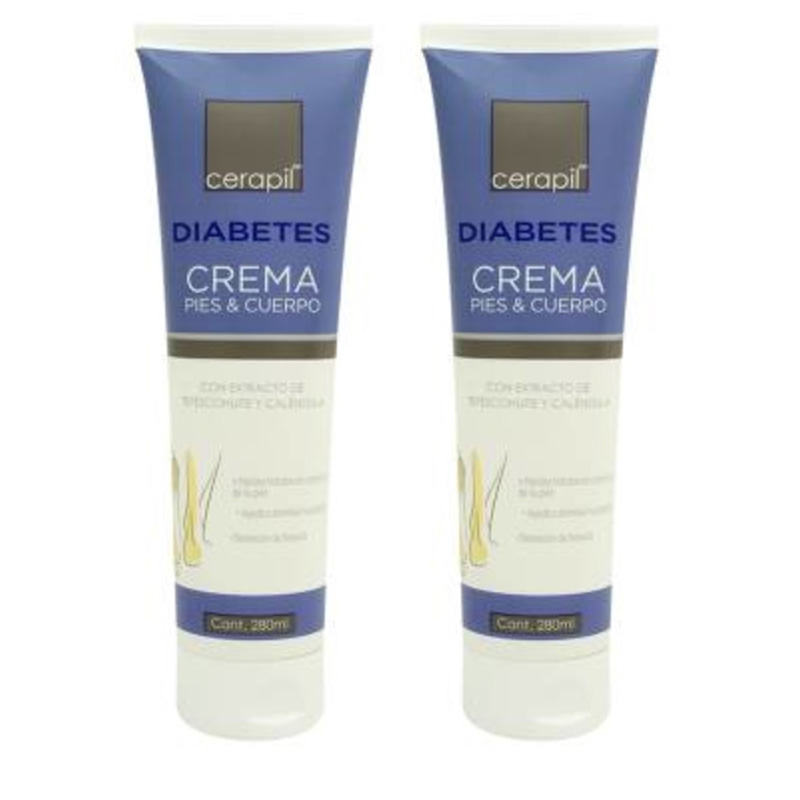 Crema Extra Hidratante 2 pack para pies y cuerpo Diabetes Cerapil 280ml c/u