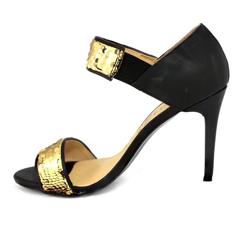 Zapatilla Tacon Delgado Lentejuela Reversible Bicolor