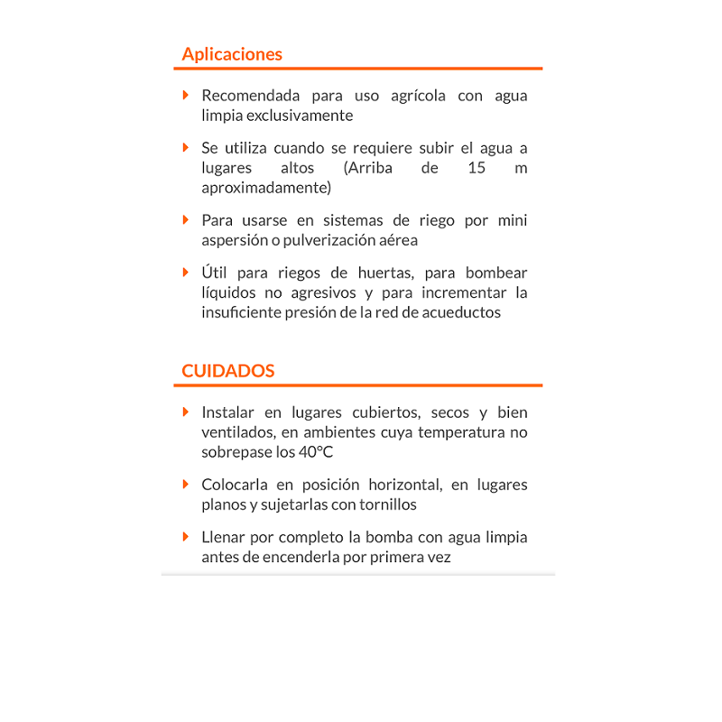 BOMBA PARA AGUA 3/4 HP CABALLO PERIFERICA ELECTRICA uso Agrícola -Hogar BOAP-3/4 TRUPER