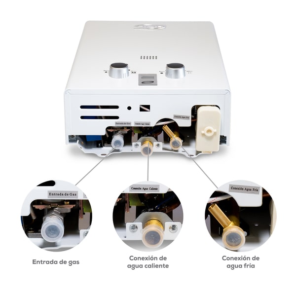 Calentador de agua instantáneo de 8 L/min, alimentado por Gas LP (1.5 servicios)