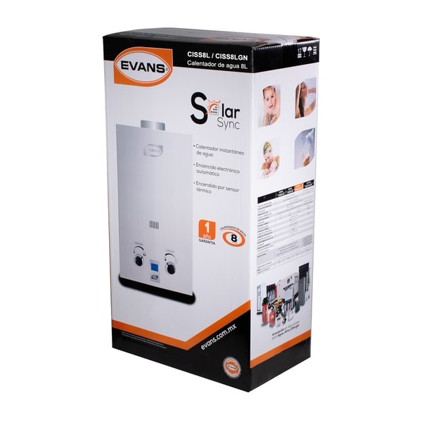 Calentador de agua instantáneo de 8 L/min, alimentado por Gas LP (1.5 servicios)