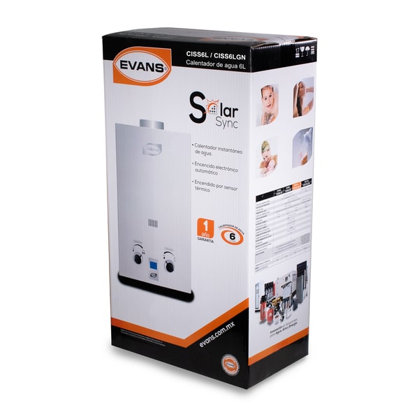Calentador de agua instantáneo de 6 L/min, alimentado por Gas Natural (1 servicio)