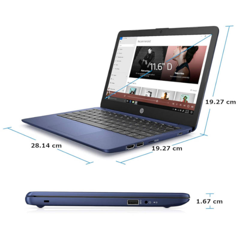 Laptop Hp Stream 11.6 Pulgadas 32GB 4GB Ram Celeron N4000 11-ak0010nr Royal Blue