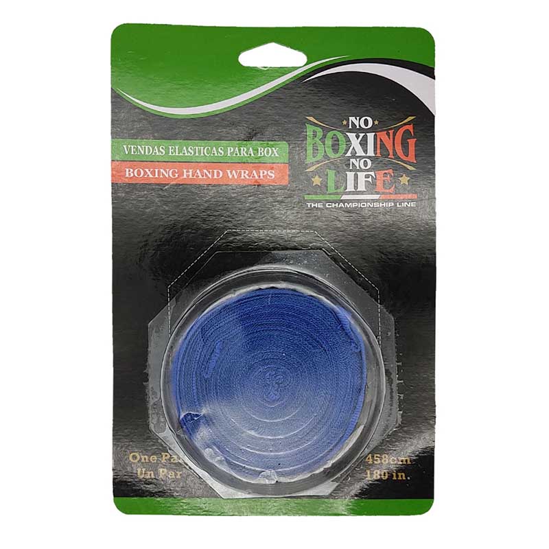 2 Vendas Elásticas De Box - No Boxing No Life ( Azul )