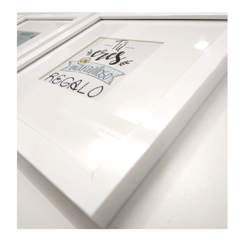 Set de 5 marcos color Blanco con Maria Luisa y cristal PASPARTÚ FRAMES