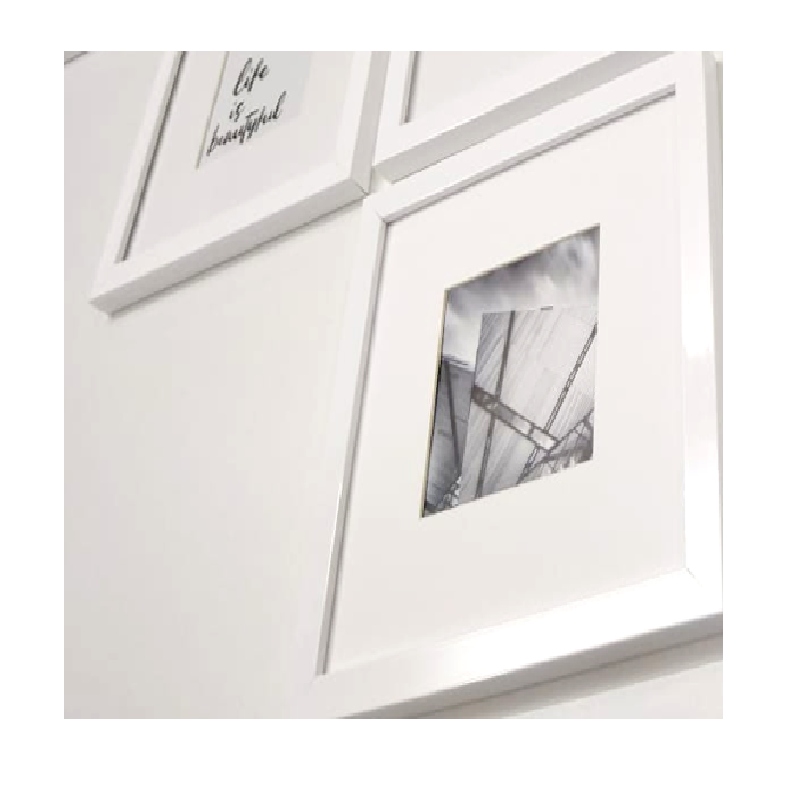 Set de 5 marcos color Blanco con Maria Luisa y cristal PASPARTÚ FRAMES