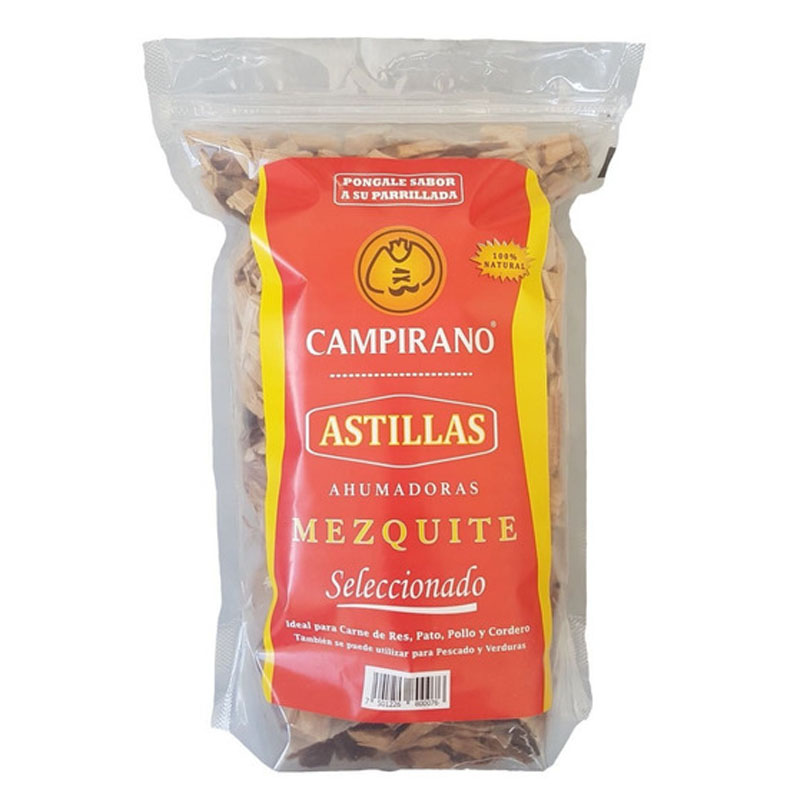 Astillas Virutas Ahumadoras de Madera Mezquite Campirano 800 Gr para asador 
