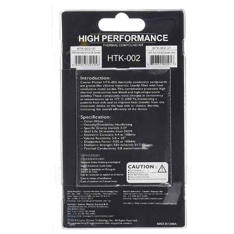 PASTA COOLER MASTER RPD GREASE HIGH PERFORMANCE HTK-002-U1