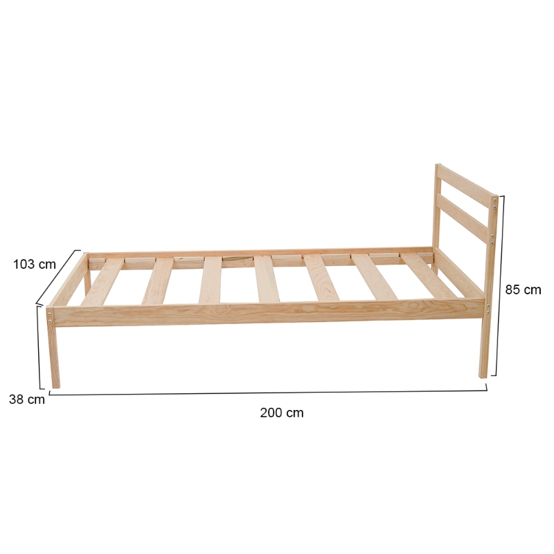 Cama Individual De Madera De Pino Importado Estilo Nórdico Recámaras