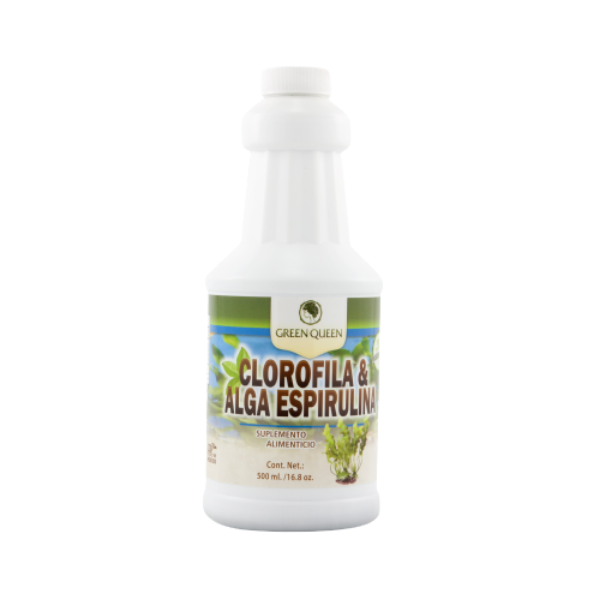 Clorofila con Alga Espirulina Concentrado Liquido.
