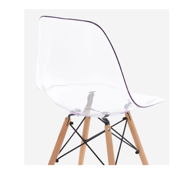 Paquete 2 sillas tipo Eames Transparente   estilo nórdico y escandinavo