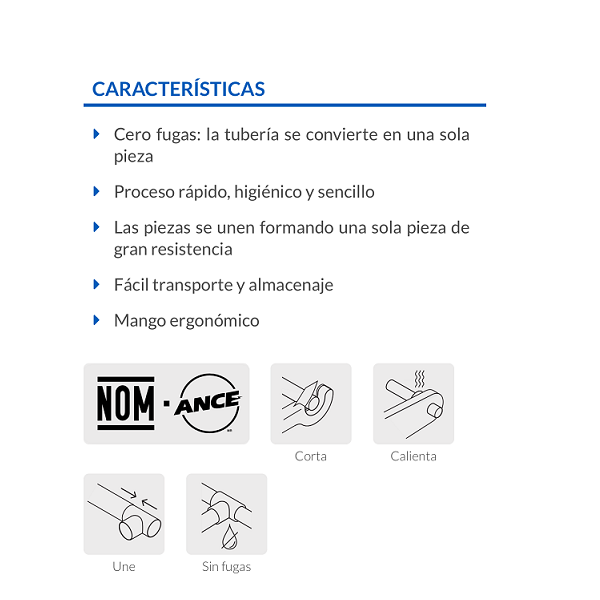 TERMOFUSORA PPR TUBO PLUS TUBERIA  1,000 W CON DADOS DE 40, 50 , Y 63 MM 