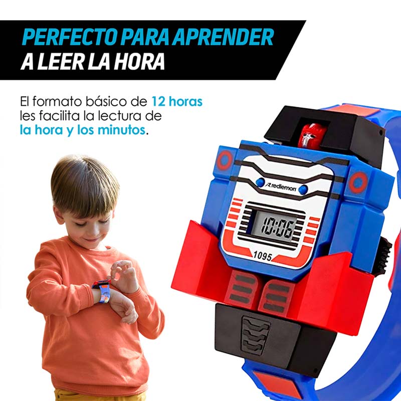 Reloj Digital para Niños Con Robot Infantil 1095 Redlemon