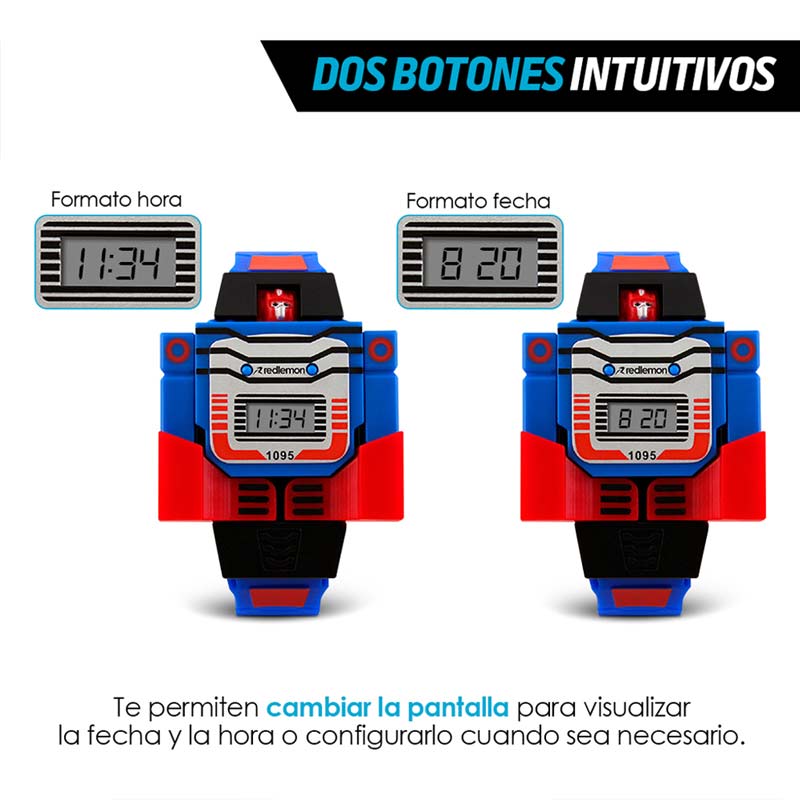 Reloj Digital para Niños Con Robot Infantil 1095 Redlemon