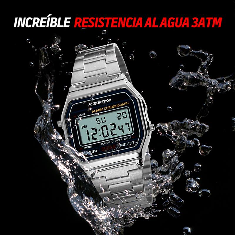 Reloj Digital Cl sico Met lico Contra Agua Mod. 1123 Redlemon