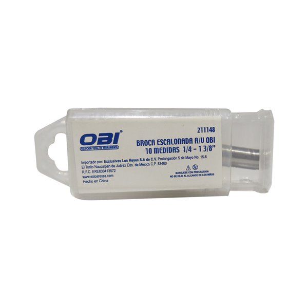 Broca Escalonada Metal 10 Pasos 1/4-13/8 Alta Velocidad Obi