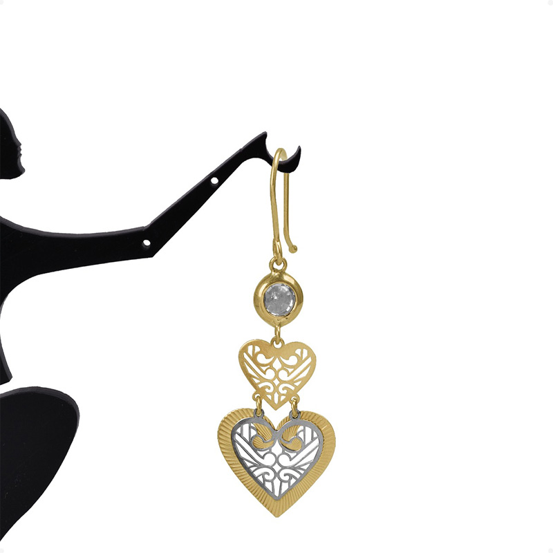 Aretes Corazón  VAROURO Oro Sólido De 10k + Estuche De Regalo