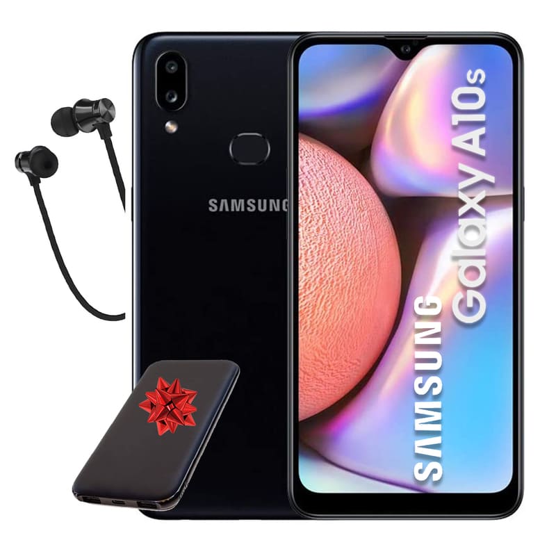 Celular Samsung Galaxy A10S 32GB - Negro + Power Bank + Audífonos