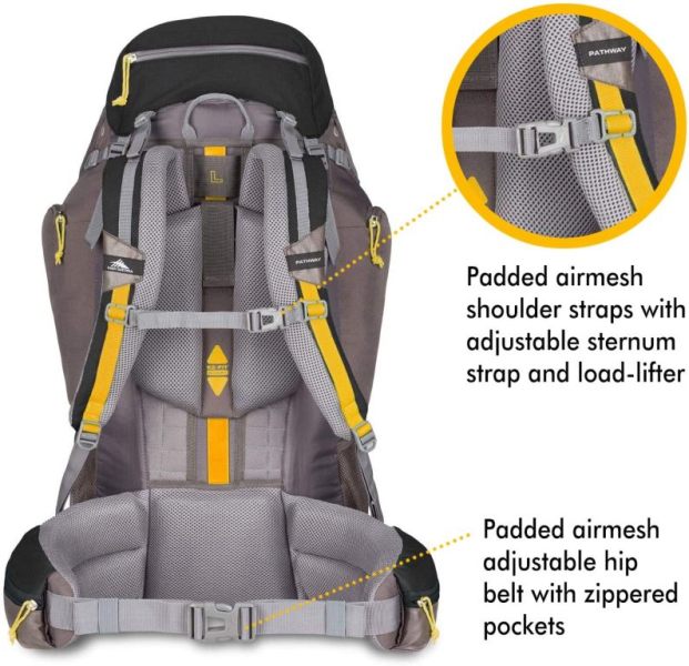 Mochila Camping High Pathway 70 L Negro Marca High Sierra