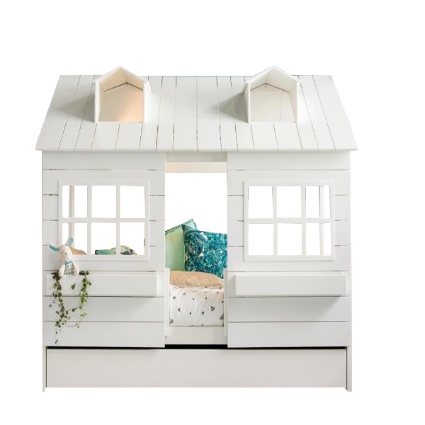 Cama individual de madera casita Luna