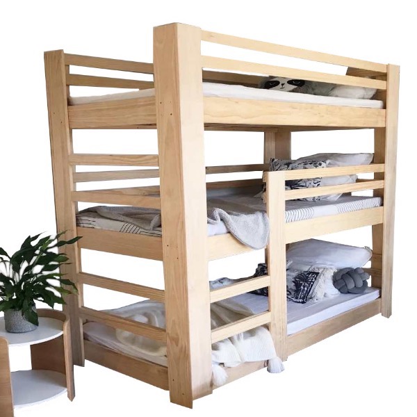 Litera Triple de madera Individual wood