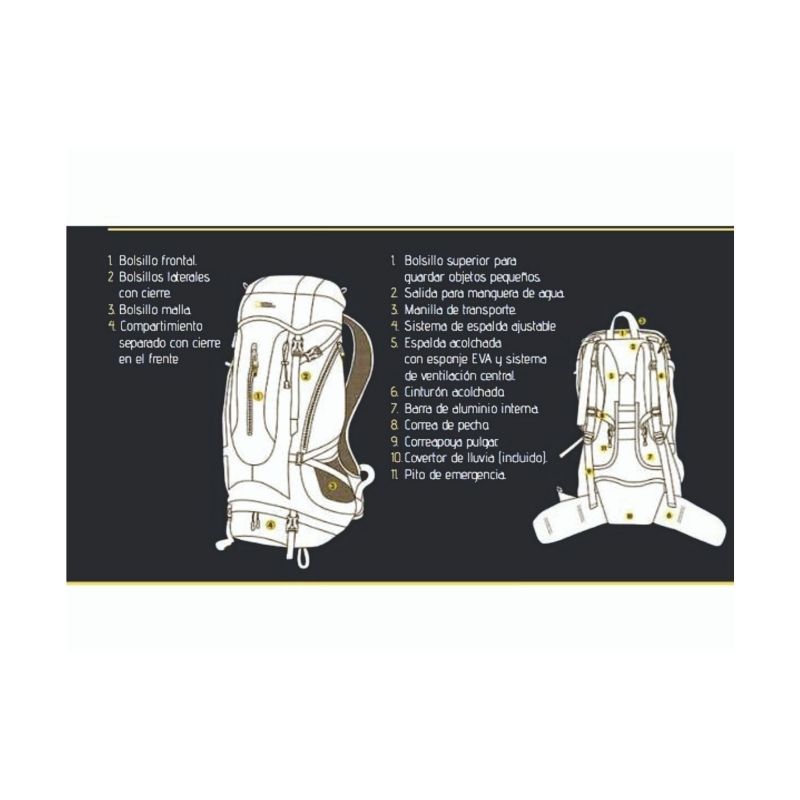 Mochila Everest Roja 55 L National Geographic Mod. Mng255