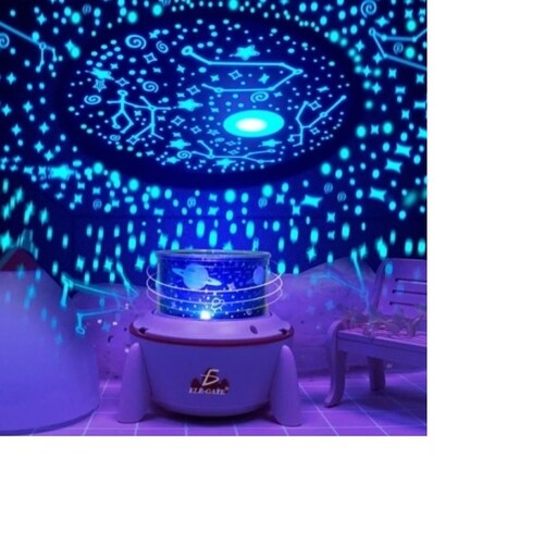Lámpara Luz de Noche LED Infantil Proyector Estrellas con Música