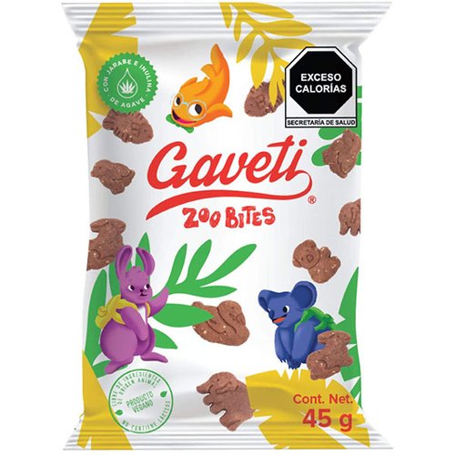 Galleta Gaveti Zoo Bites de Avena y Amaranto sabor Chocolate 720g