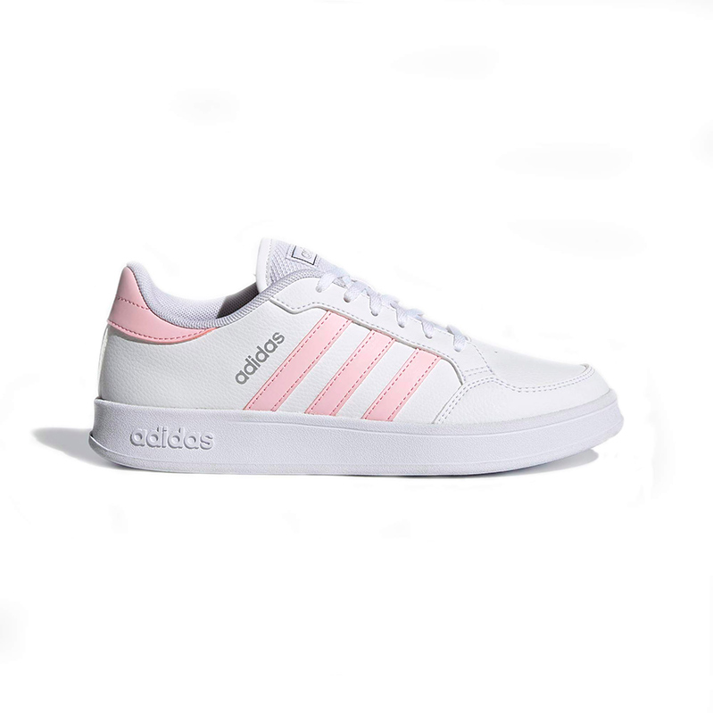 Tenis Adidas Breaknet FZ2466 Blanco / Franjas Rosas Mujer