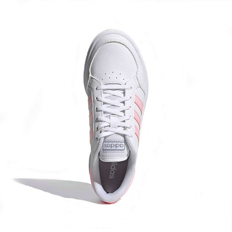 Tenis Adidas Breaknet FZ2466 Blanco / Franjas Rosas Mujer