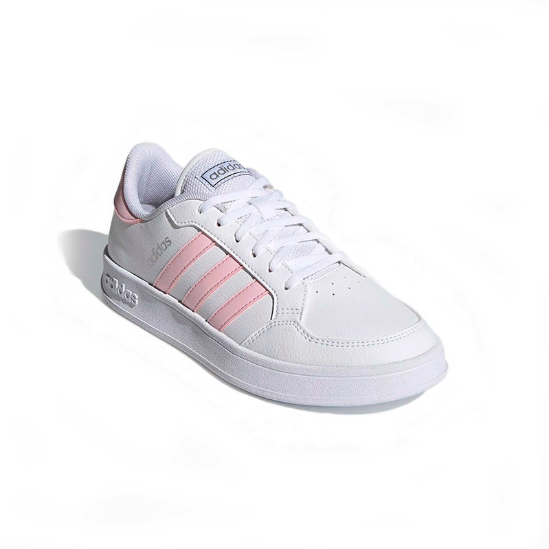 Tenis Adidas Breaknet FZ2466 Blanco / Franjas Rosas Mujer