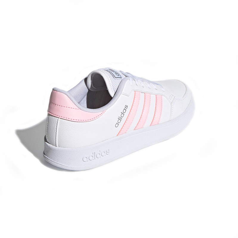 Tenis Adidas Breaknet FZ2466 Blanco / Franjas Rosas Mujer