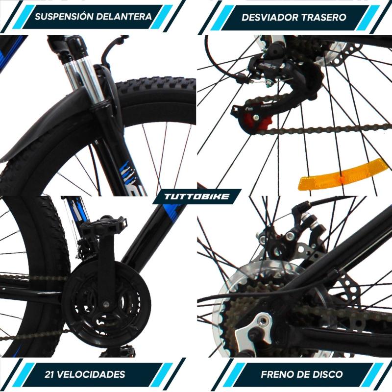 Bicicleta Montaña Rodada 29 21 Velocidades Kugel Horus Negro Azul