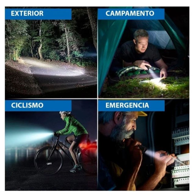 Lampara Táctica De Mano 3000 Lumen Cree Led T6 Recargable LJX