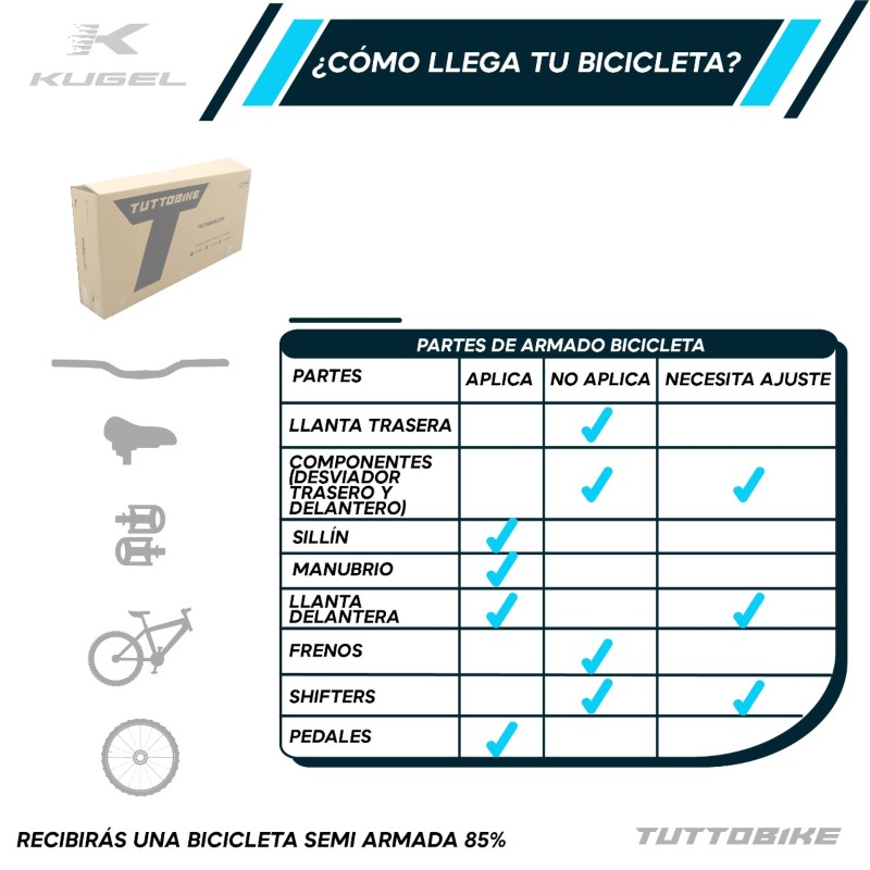 Bicicleta Montaña Rodada 29 21 Velocidades Kugel Horus Blanca