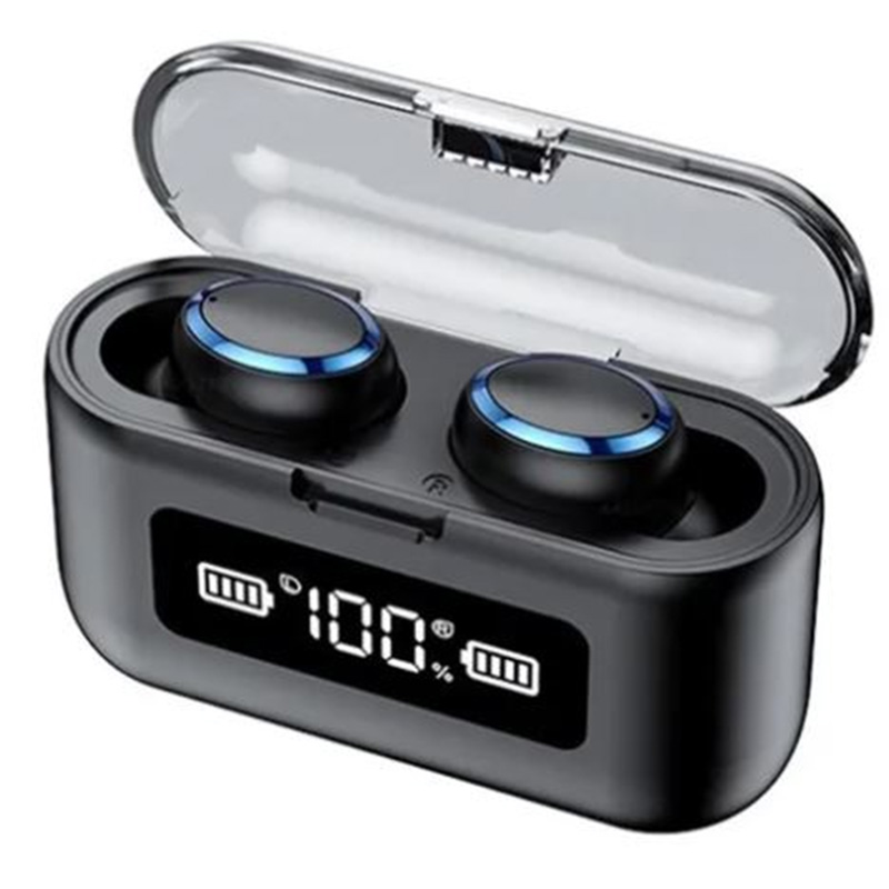 nuevos mini audifonos bluetooth i12 tws negro mate tipo airpods touch cargador magnético