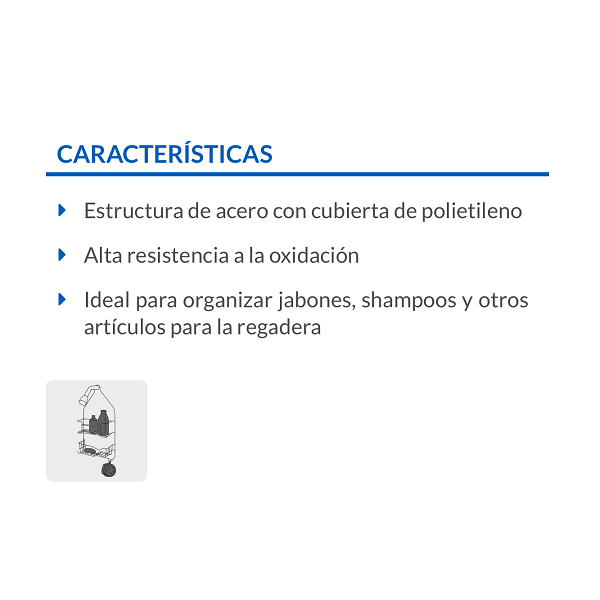 CANASTILLA ORGANIZADOR DOBLE PARA BAÑO REGADERA 20 X 25 CM DE PLASTICO 