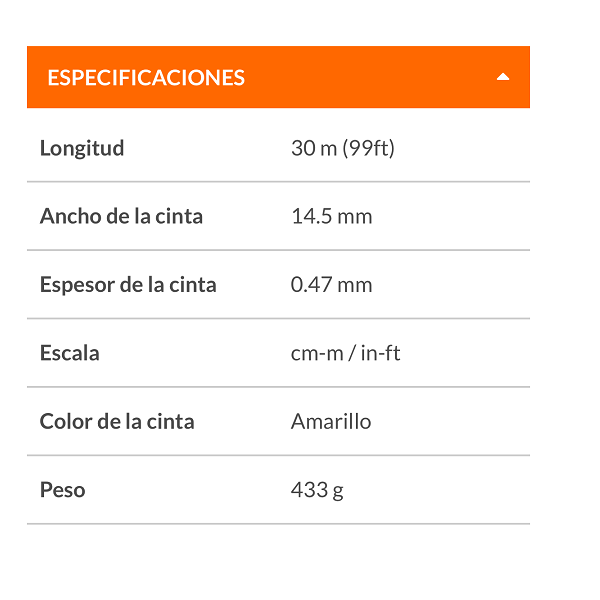 CINTA DE MEDICION LARGA FIBRA DE VIDRIO DE 30 M TRUPER PARA CONSTRUCCION