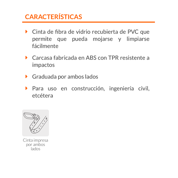 CINTA DE MEDICION LARGA FIBRA DE VIDRIO DE 30 M TRUPER PARA CONSTRUCCION