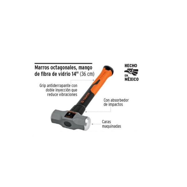 MARRO MAZO DE 3 LIBRAS DEMOLICION ALBAÑILERIA TRUPER 