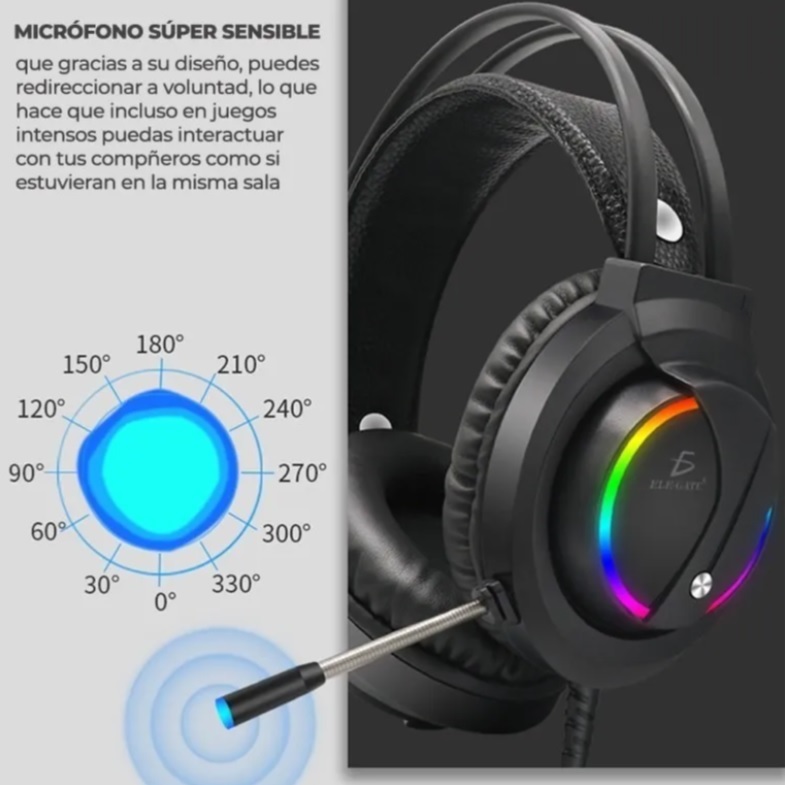 Audífonos Gamer con Micrófono para PS4 Xbox One PC, Diadema Auriculares Alámbrico Computadora Portátil, Tableta, Celulares