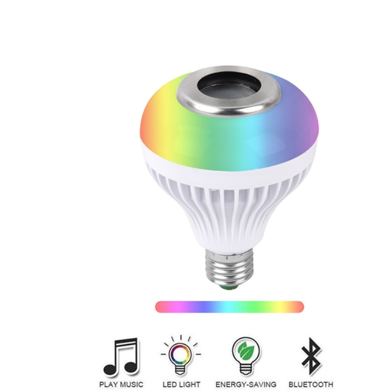 Foco Led Rgb Con Bocina Bluetooth Y Control Remoto