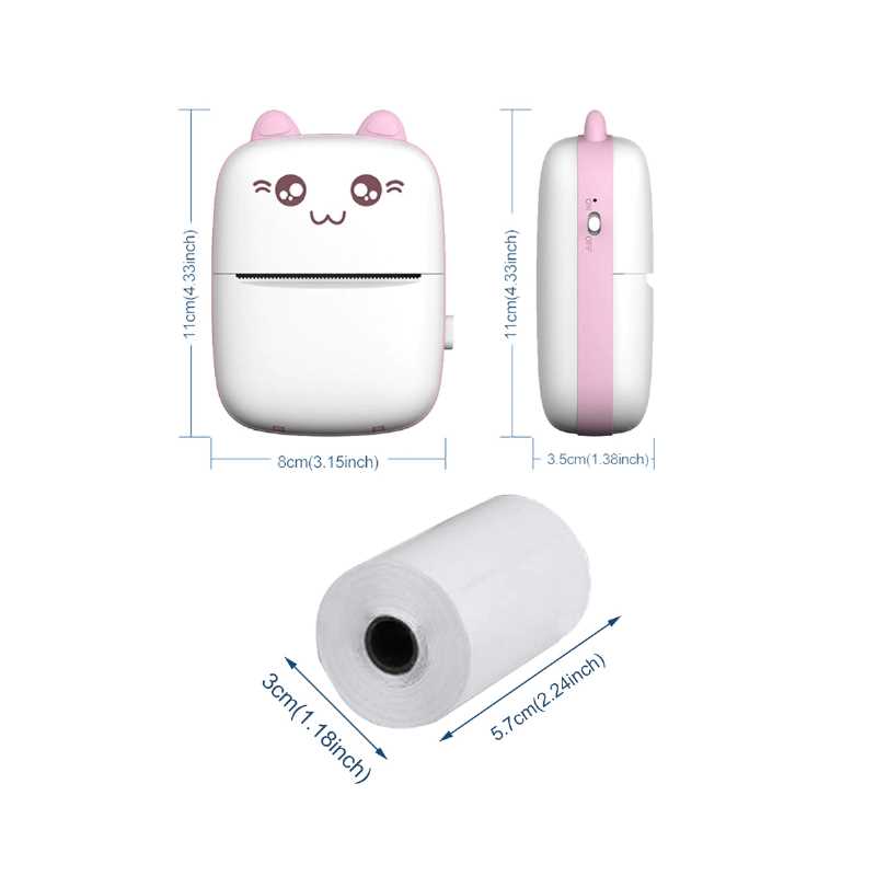 Mini Impresora Térmica Portátil via bluetooth imprime Inalámbricamente 200dpi ideal para smartphone