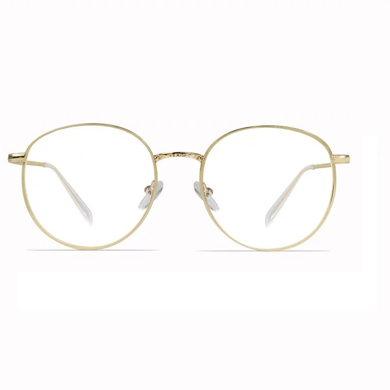 Lentes anti luz azul marco metálico dorado