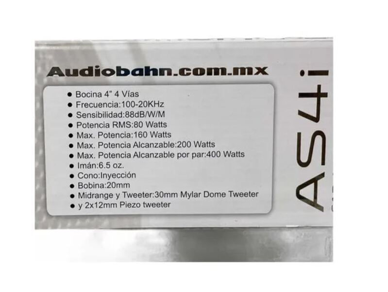 bocinas audiobahn para carro 4 pulgadas as4i 