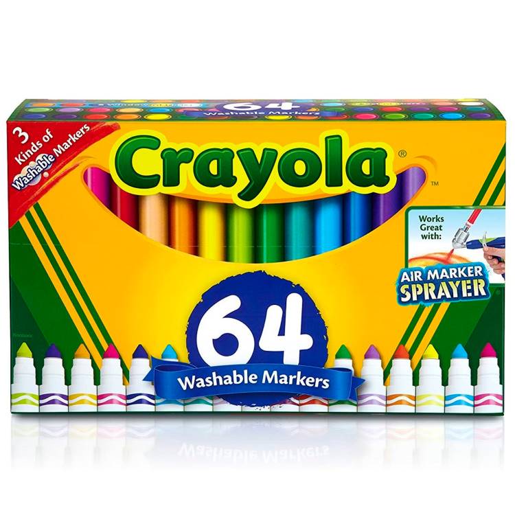 64 Plumones Gruesos Lavables - Plumones Crayola 64